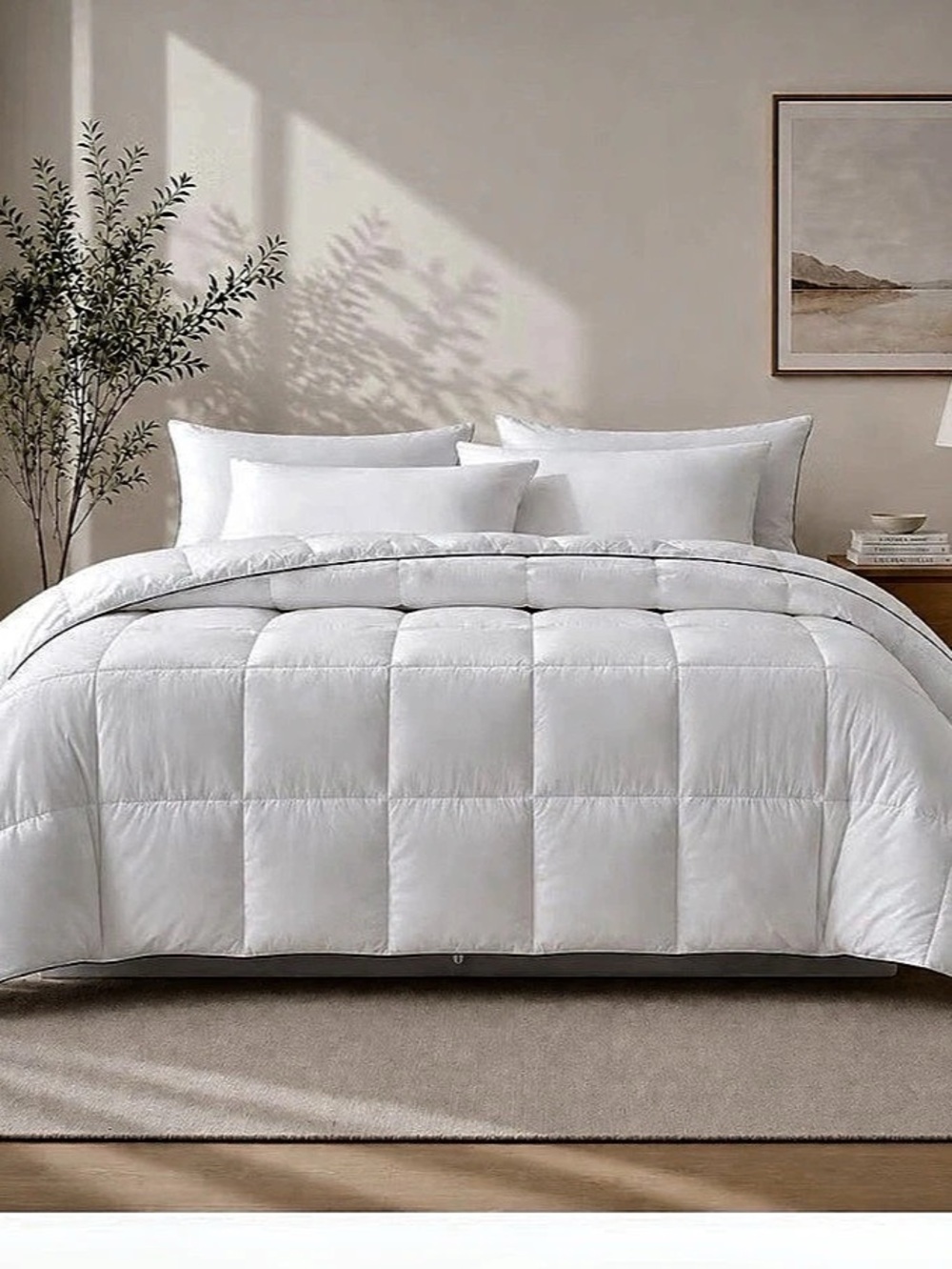 HYVIF Down Comforter Duvet Insert King Baffle Box All Season Bedding King White